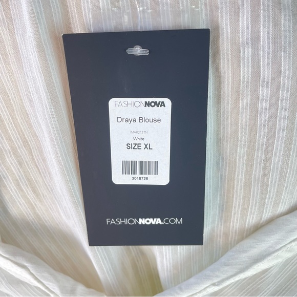 Fashion Nova Crop Top XL Relaxed Fit Long Sleeve Blouse Shirt Casual Minimalist - Picture 9 of 10